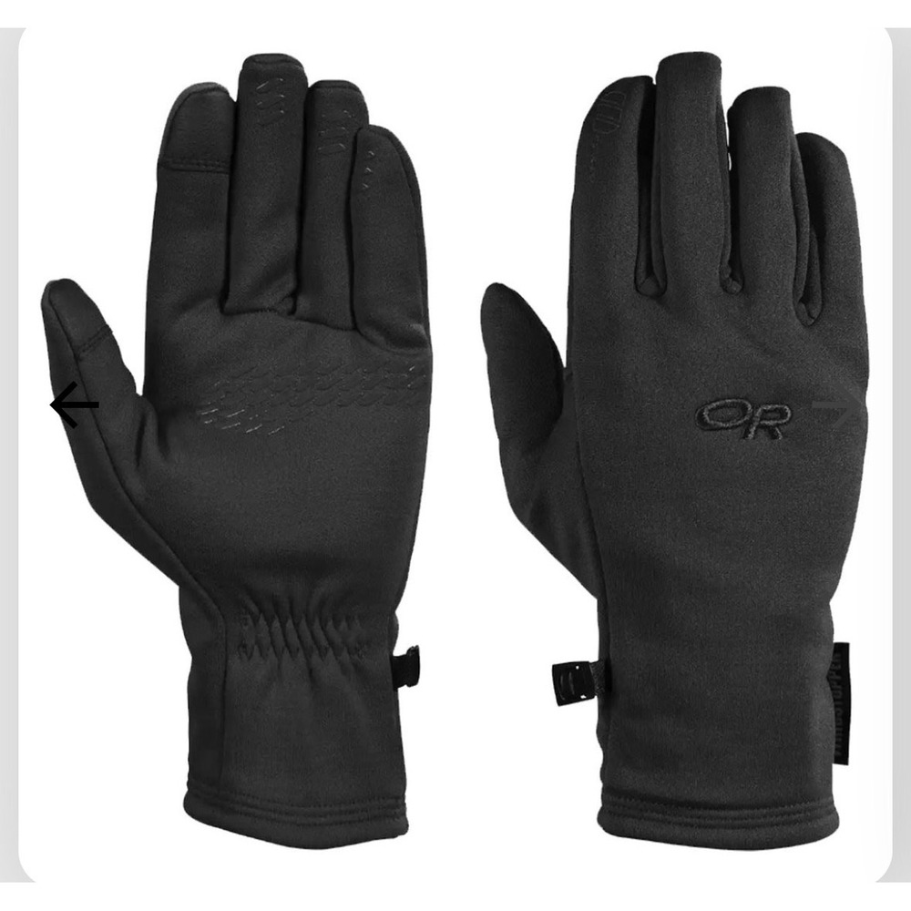Outdoor Research Backstop Sensor Gloves Mens XL Black Windstopper Fleece Liners